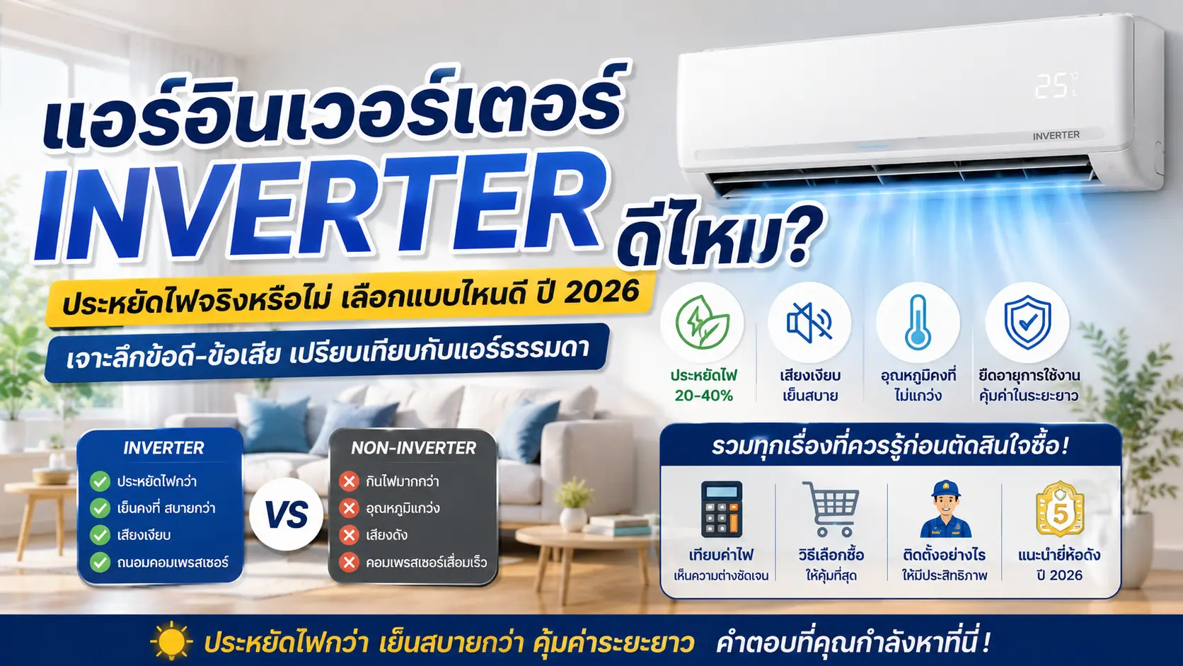 แอร์อินเวอร์เตอร์ Inverter ดีไหม